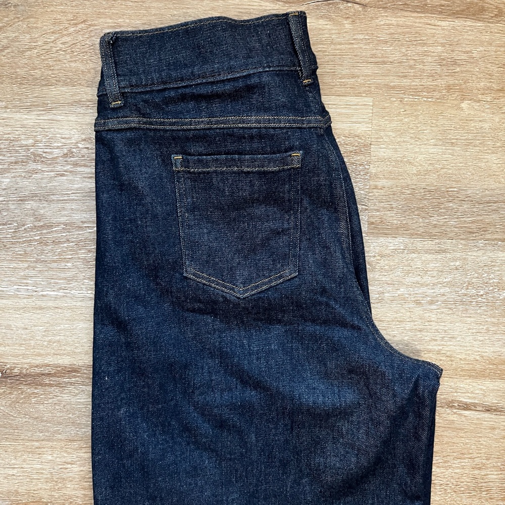 Spanx Wide Leg High Waisted Dark Blue Jeans Size 1X 1T Tall - Picture 8 of 10